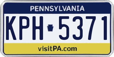 PA license plate KPH5371