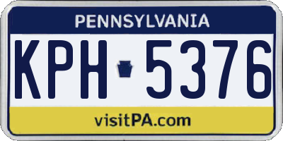 PA license plate KPH5376