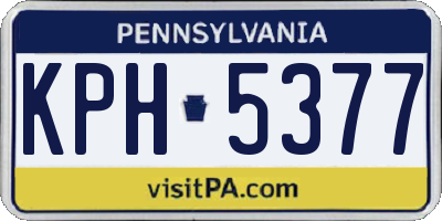 PA license plate KPH5377