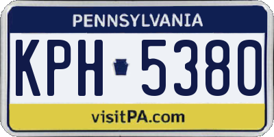 PA license plate KPH5380