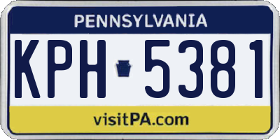 PA license plate KPH5381