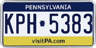 PA license plate KPH5383
