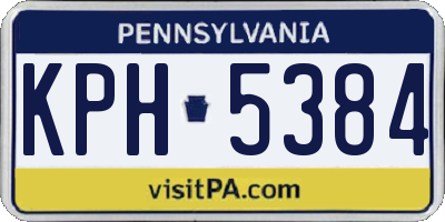 PA license plate KPH5384