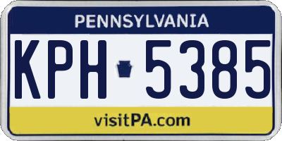 PA license plate KPH5385