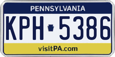 PA license plate KPH5386