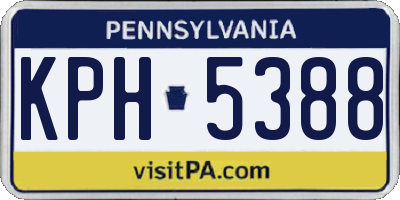 PA license plate KPH5388
