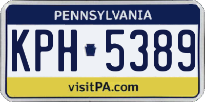 PA license plate KPH5389