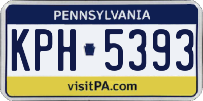 PA license plate KPH5393