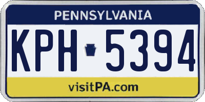 PA license plate KPH5394