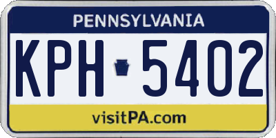 PA license plate KPH5402