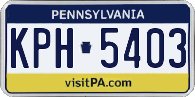 PA license plate KPH5403