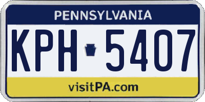 PA license plate KPH5407