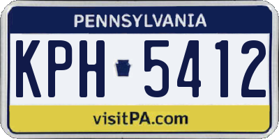 PA license plate KPH5412