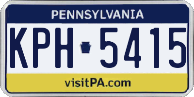 PA license plate KPH5415