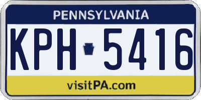 PA license plate KPH5416