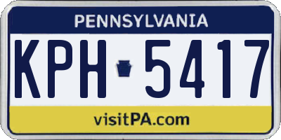 PA license plate KPH5417