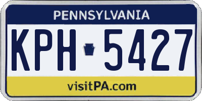 PA license plate KPH5427