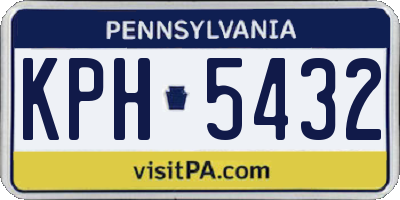 PA license plate KPH5432
