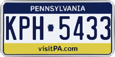 PA license plate KPH5433