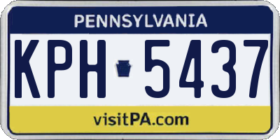 PA license plate KPH5437