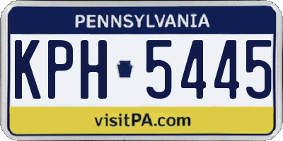 PA license plate KPH5445