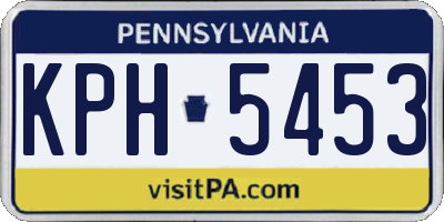 PA license plate KPH5453