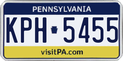 PA license plate KPH5455