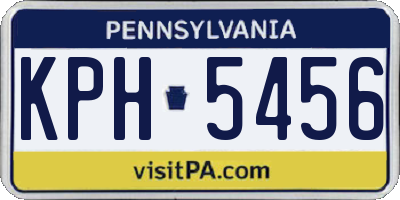 PA license plate KPH5456