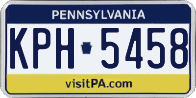 PA license plate KPH5458