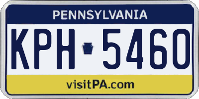 PA license plate KPH5460