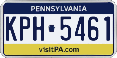 PA license plate KPH5461