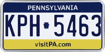 PA license plate KPH5463