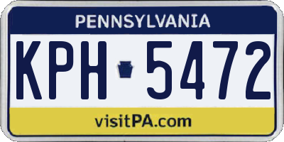 PA license plate KPH5472