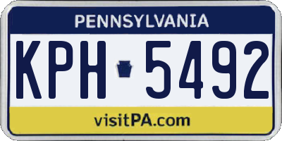 PA license plate KPH5492