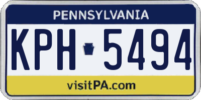 PA license plate KPH5494