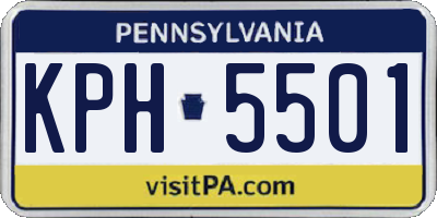 PA license plate KPH5501