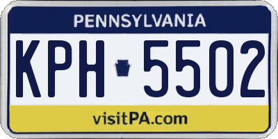 PA license plate KPH5502