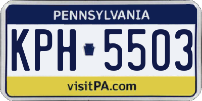 PA license plate KPH5503