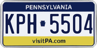 PA license plate KPH5504