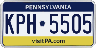 PA license plate KPH5505