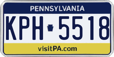 PA license plate KPH5518