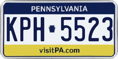 PA license plate KPH5523