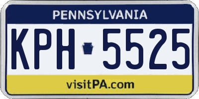 PA license plate KPH5525