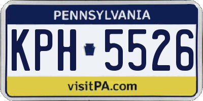 PA license plate KPH5526