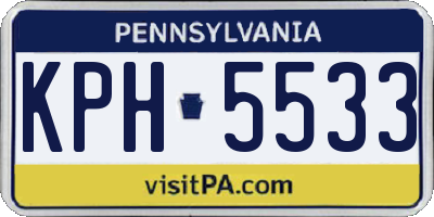 PA license plate KPH5533