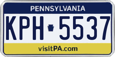 PA license plate KPH5537