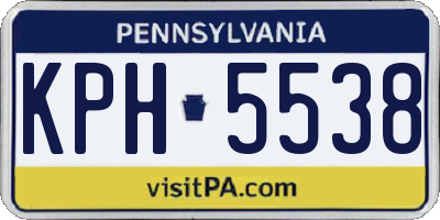 PA license plate KPH5538