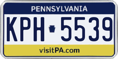 PA license plate KPH5539