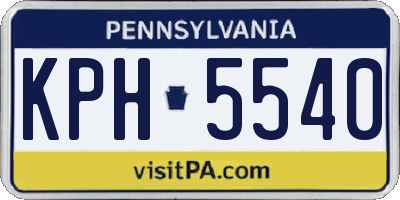 PA license plate KPH5540