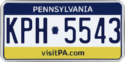 PA license plate KPH5543
